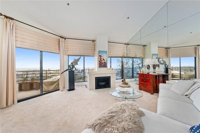 210 Lille Ln Unit 313, Newport Beach, CA 92663 - living room with a fireplace with flush hearth and carpet floors