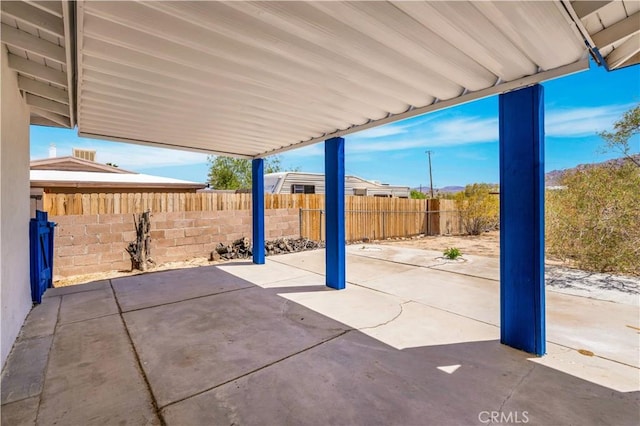 view of patio featuring a fenced backyard