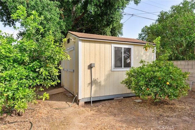 view of shed