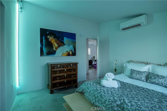 60810 Cole Ln, Landers, CA 92285 - bedroom featuring an AC wall unit and carpet floors