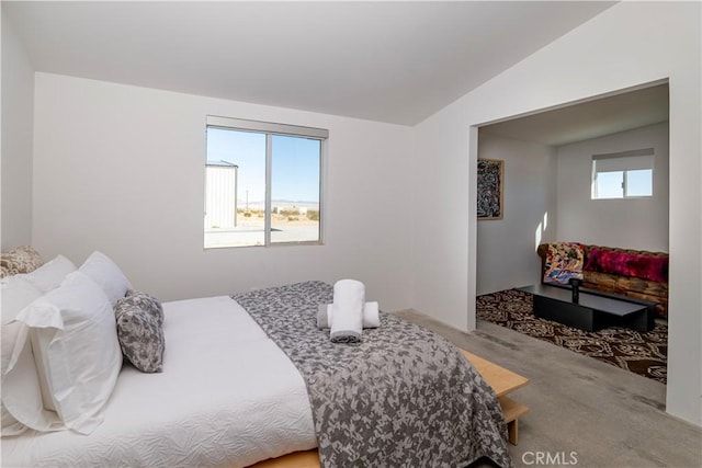 60810 Cole Ln, Landers, CA 92285 - carpeted bedroom featuring vaulted ceiling