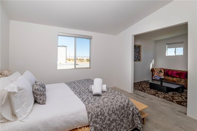 60810 Cole Ln, Landers, CA 92285 - bedroom featuring carpet and lofted ceiling