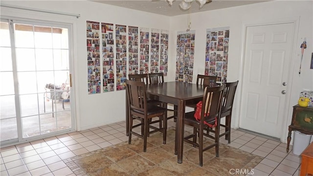 view of tiled dining area