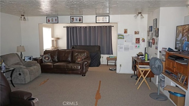 living room with carpet