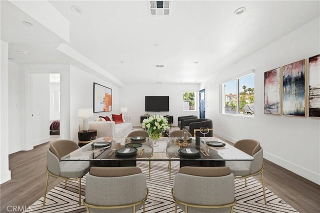 2937 W Blvd, Los Angeles, CA 90016 - dining room with baseboards, recessed lighting, wood finished floors, and visible vents