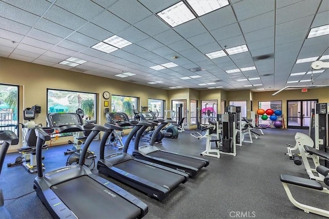 28345 Hearthside Dr, Menifee, CA 92584 - gym with a paneled ceiling