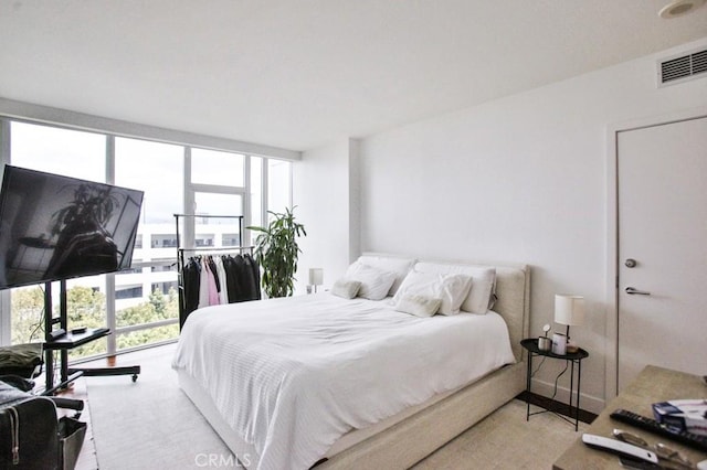 bedroom with visible vents