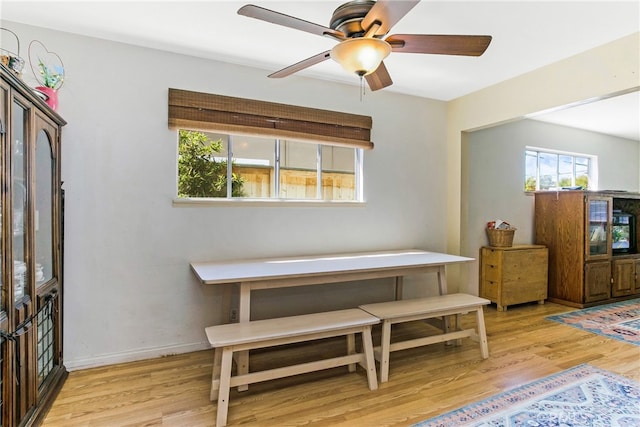 interior space featuring baseboards and light wood-type flooring