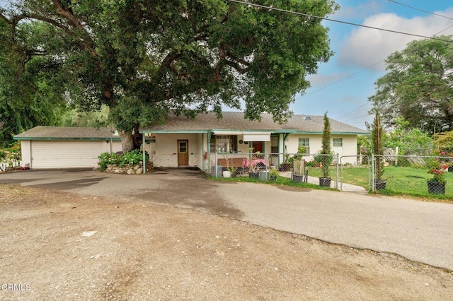 1151 Grant Line St Unit A & B, Santa Paula, CA 93060 - ranch-style home with fence private yard, a garage, a gate, a porch, and driveway