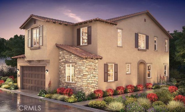 8638 Mission Villa Dr, Rosemead, CA 91770 - mediterranean / spanish home with an attached garage, stucco siding, and stone siding