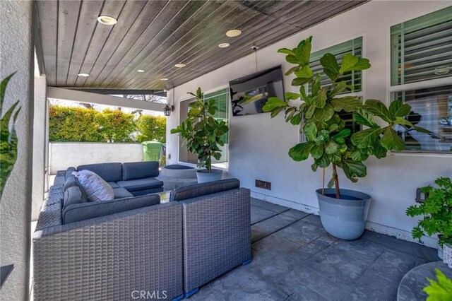 view of patio / terrace featuring an outdoor living space
