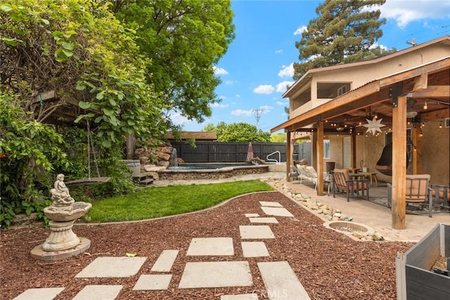 1489 Manzanita Ave, Chico, CA 95926 - fenced backyard with a patio