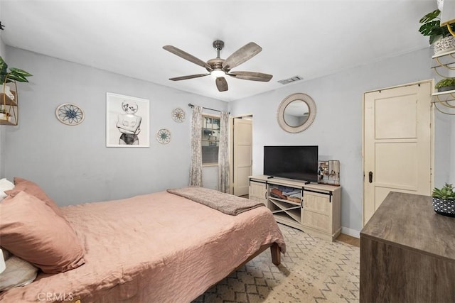 3241 Mills Ln, Crescenta, CA 91214 - bedroom with light wood-style floors and ceiling fan