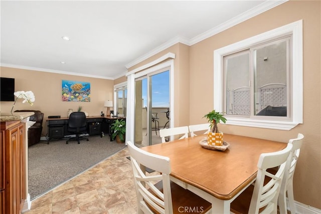 711 Pacific Coast Unit 325, Huntington Beach, CA 92648 - dining space featuring ornamental molding