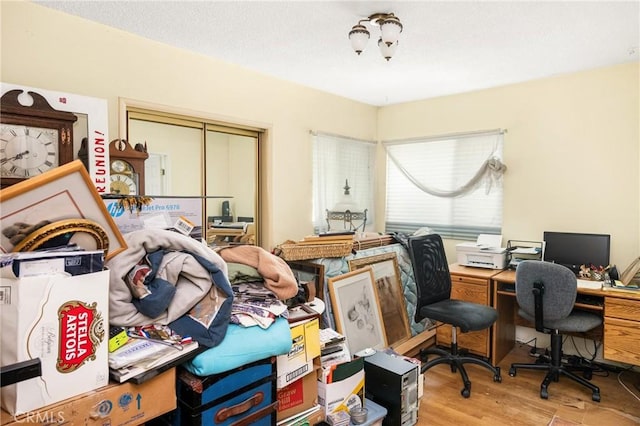 office with wood finished floors