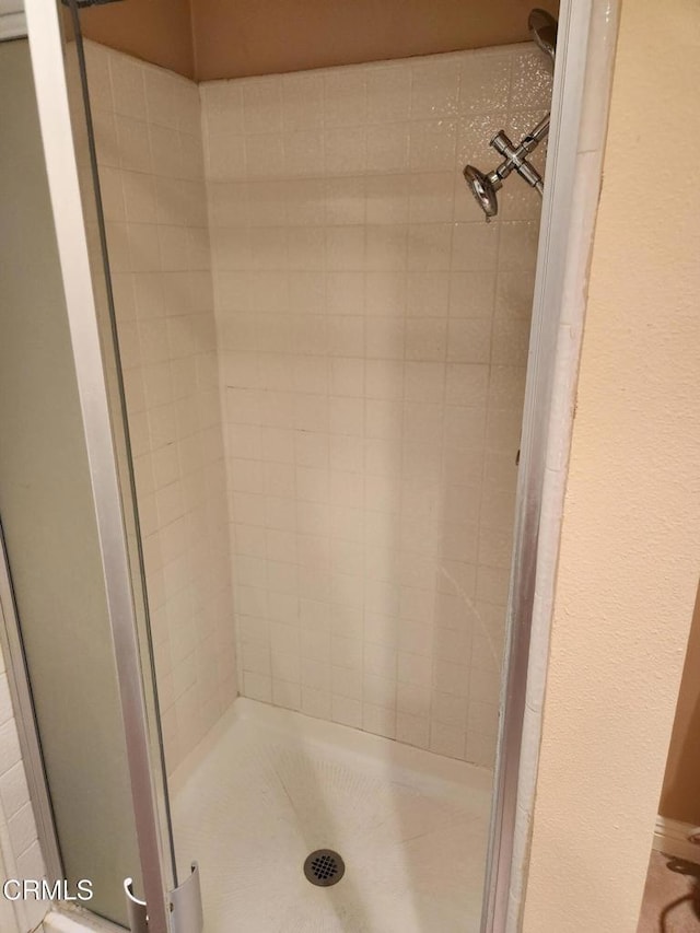 bathroom featuring a shower stall