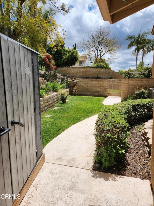 view of yard with fence