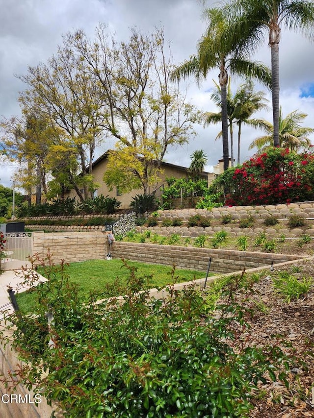 view of yard with fence