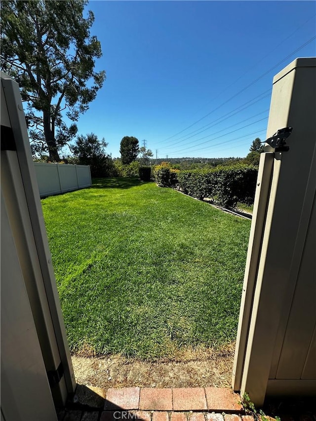 view of yard with fence
