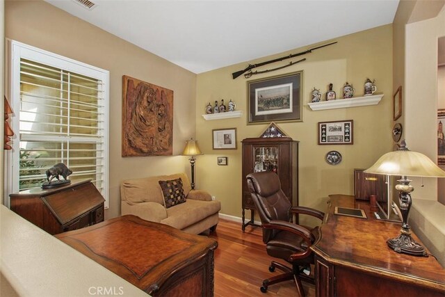 9169 Wooded Hill Dr, Corona, CA 92883 - office area with wood finished floors