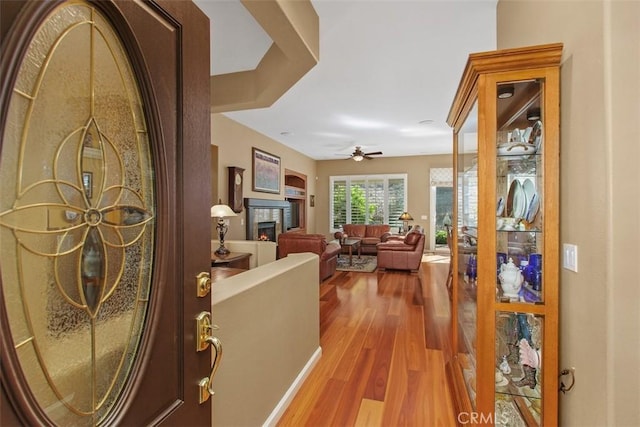 9169 Wooded Hill Dr, Corona, CA 92883 - hallway with wood finished floors