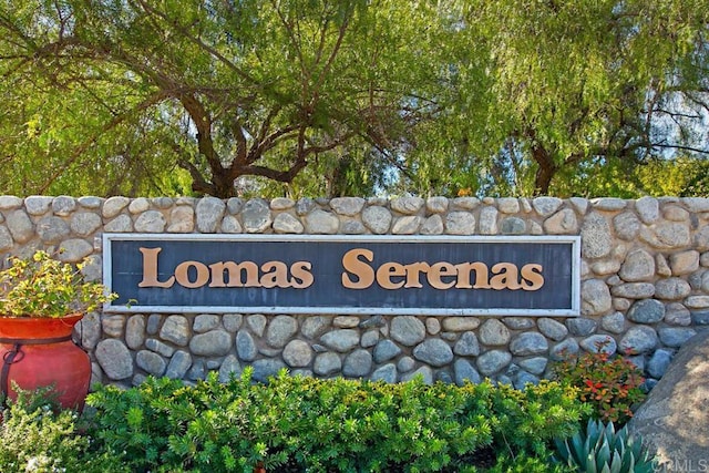 view of community sign