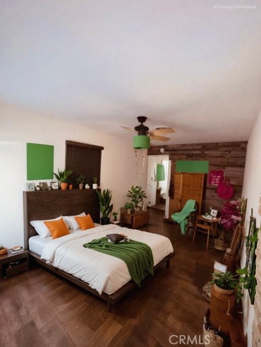 3620 Hoover St, Riverside, CA 92504 - bedroom with wood finished floors and a ceiling fan