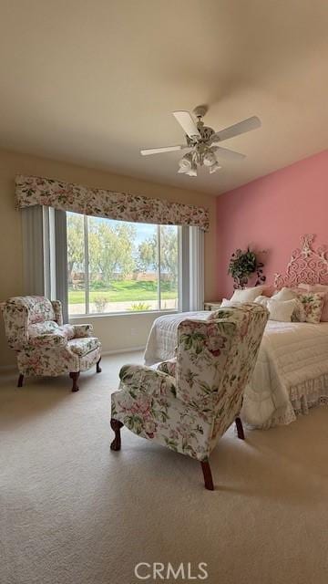 322 Brooklawn Dr, Banning, CA 92220 - carpeted bedroom with a ceiling fan