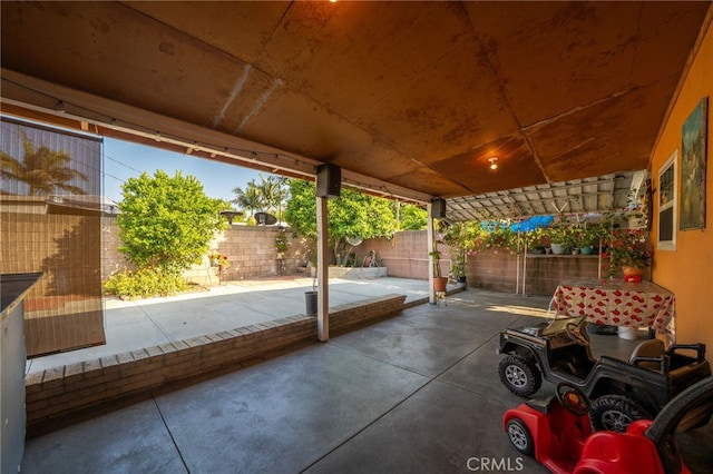 view of patio featuring a fenced backyard