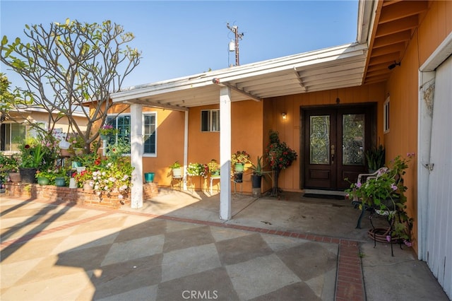 entrance to property with french doors