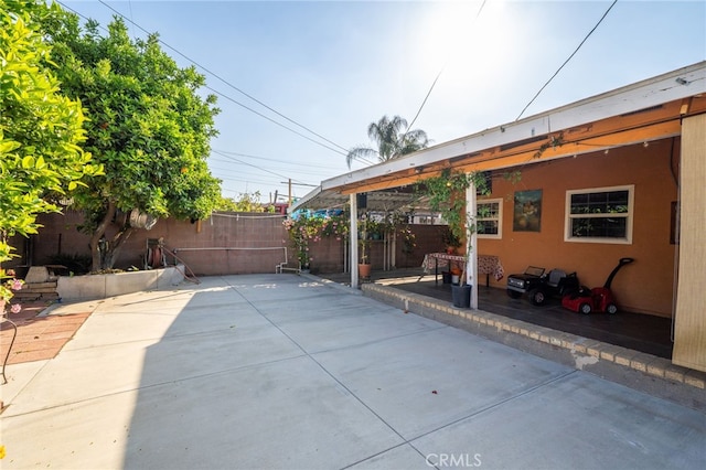 view of patio featuring a fenced backyard