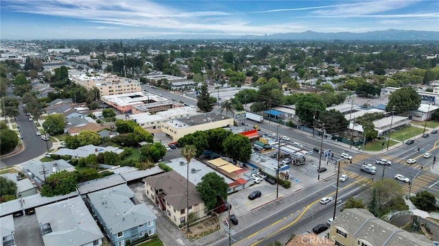 aerial view with a mountain view