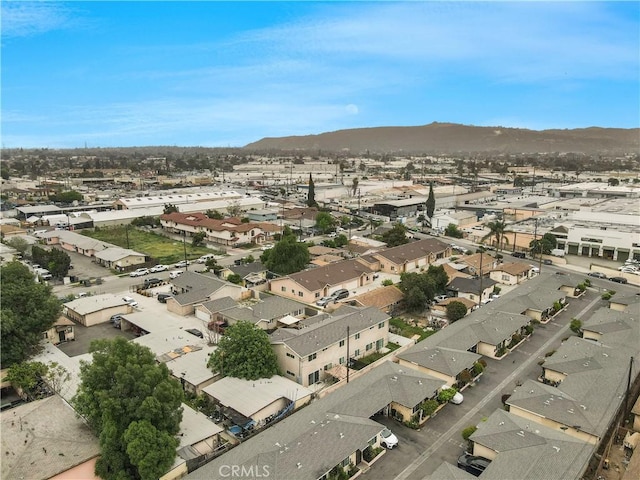 birds eye view of property featuring a residential view and a mountain view