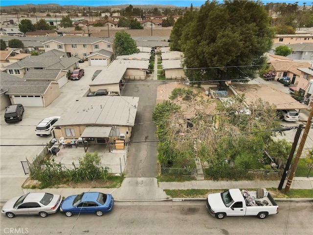 aerial view with a residential view