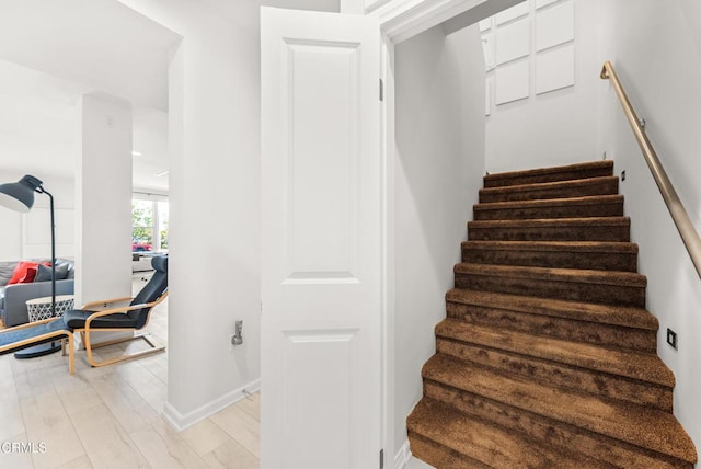 stairs with baseboards