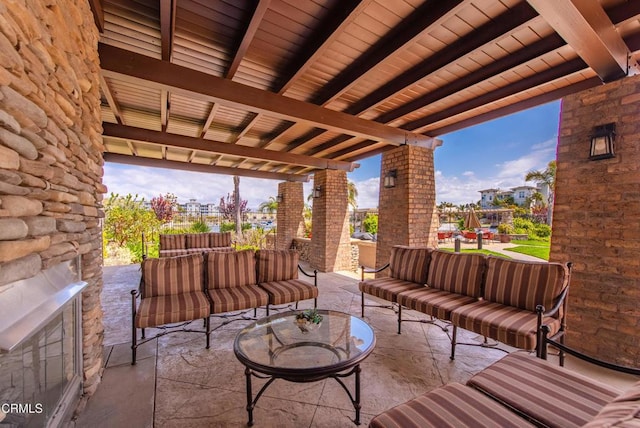 view of patio / terrace featuring an outdoor hangout area