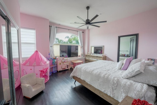 733 Clayburn Ct, Alpine, CA 91901 - bedroom featuring a ceiling fan and wood finished floors