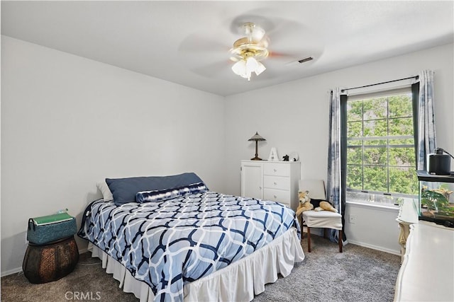3571 White Wolf Ct, Merced, CA 95340 - bedroom featuring carpet flooring, baseboards, and a ceiling fan