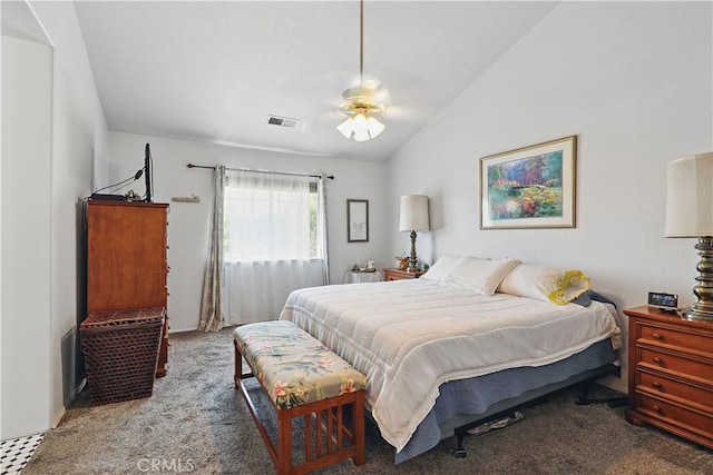 3571 White Wolf Ct, Merced, CA 95340 - carpeted bedroom featuring lofted ceiling