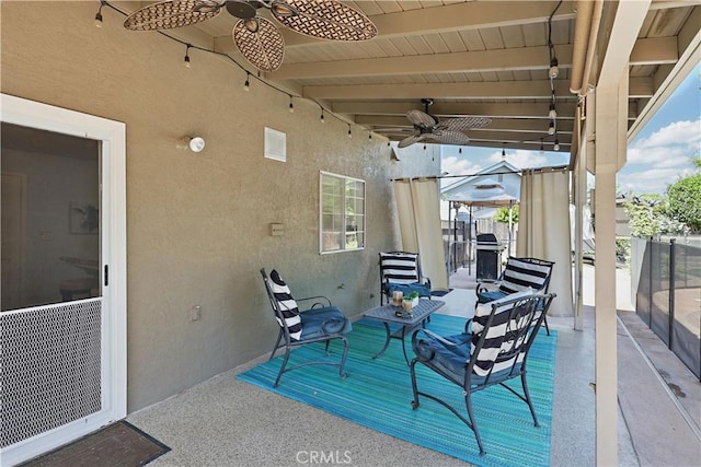 3571 White Wolf Ct, Merced, CA 95340 - view of patio / terrace with a ceiling fan