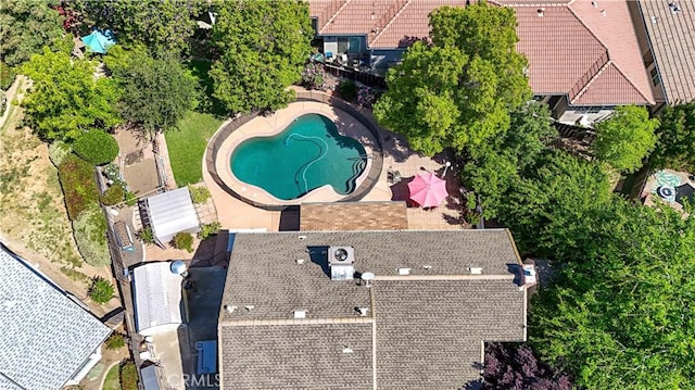3571 White Wolf Ct, Merced, CA 95340 - drone / aerial view of a pool area