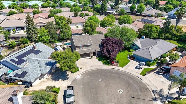 bird's eye view with a residential view