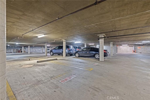view of parking garage