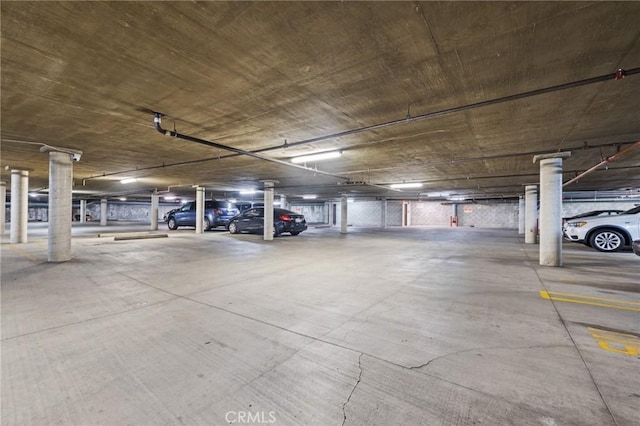 view of parking garage
