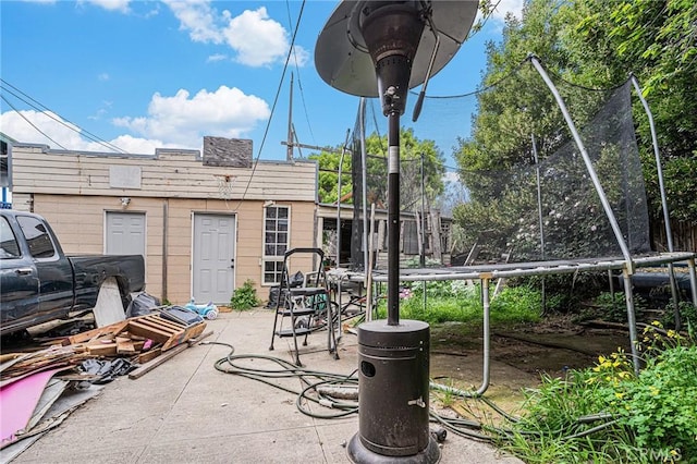 view of patio featuring a trampoline