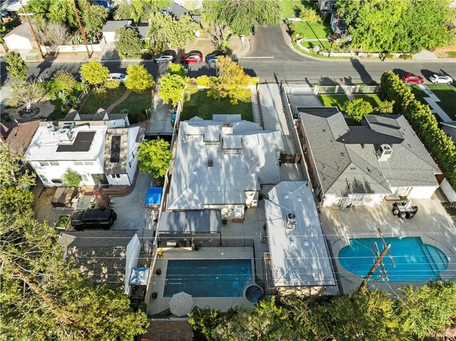 aerial view with a residential view