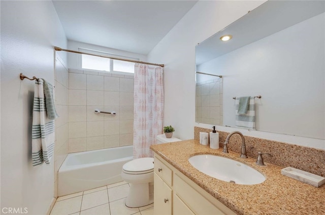 5400 Newcastle Ave Unit 56, Encino, CA 91316 - full bath featuring vanity, toilet, tile patterned flooring, and shower / bath combo with shower curtain