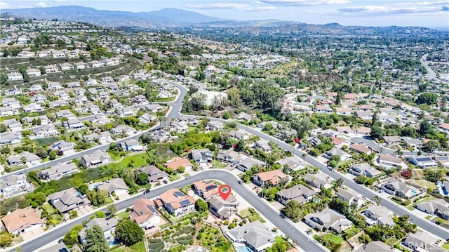 2223 E Vista Mesa Way, Orange, CA 92867 - aerial overview of property's location with mountains and nearby suburban area