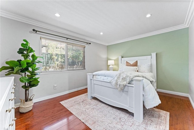 2223 E Vista Mesa Way, Orange, CA 92867 - bedroom featuring crown molding, wood finished floors, baseboards, and recessed lighting