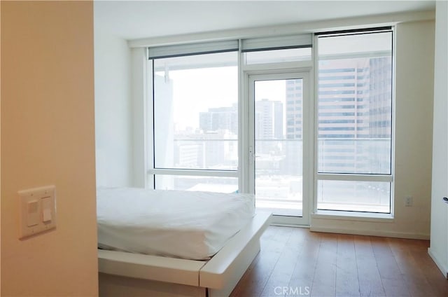 bedroom featuring wood-type flooring